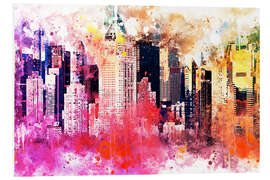 Tableau en PVC Collection aquarelle, New York ville colorée