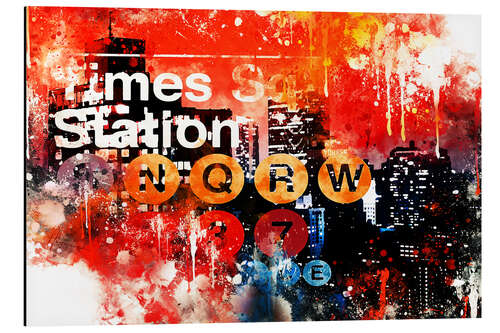 Tableau en aluminium Collection aquarelle, Times Square Station