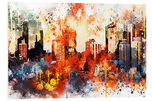 Tableau en PVC Collection aquarelle, les couleurs de Manhattan