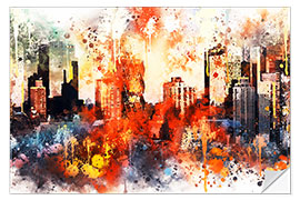 Sticker mural Collection aquarelle, les couleurs de Manhattan