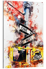 Tableau en aluminium Collection aquarelle, One Way Street