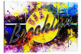 Tableau en aluminium Collection aquarelle, USA Brooklyn