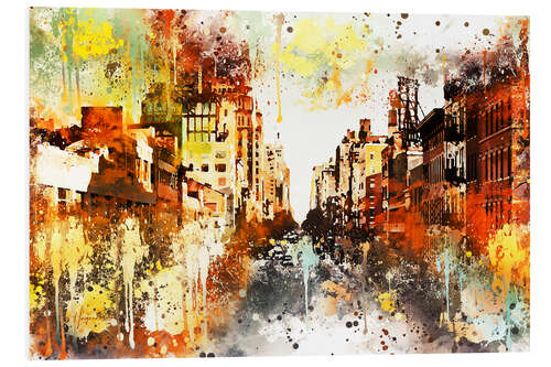 Tableau en PVC Collection aquarelle, rue new-yorkaise I