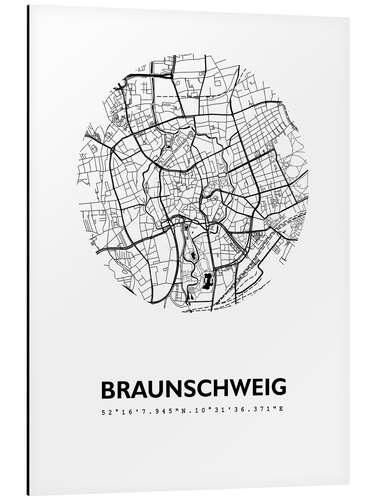 Quadro em alumínio Mapa de Brunsvique