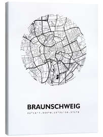 Stampa su tela Mappa della città di Braunschweig