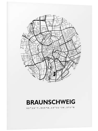 Stampa su PVC Mappa della città di Braunschweig