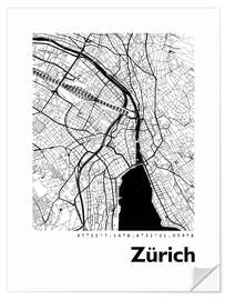 Wall sticker City map of Zurich