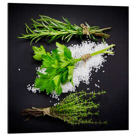 Magnettafel Mediterrane Kräuter auf Salzbett