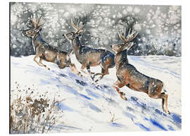 Magnettafel Hirsche auf der Flucht