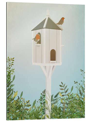 Gallery print Birdhouse with Robins