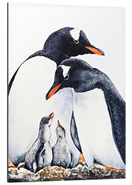 Aluminium print Happy Penguin Family