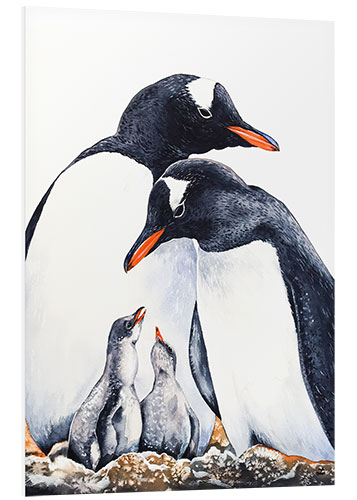 Foam board print Happy Penguin Family