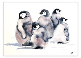 Wall print  Penguin School - Zaira Dzhaubaeva