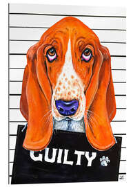 Quadro em plexi-alumínio Basset Hound Mugshot