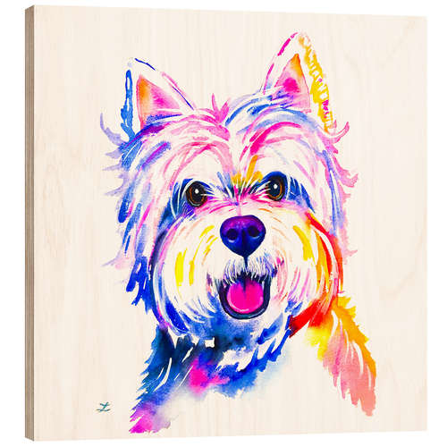 Quadro de madeira Westie