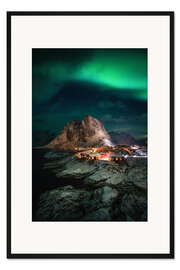 Gerahmter Kunstdruck Polarlichter in Norwegen