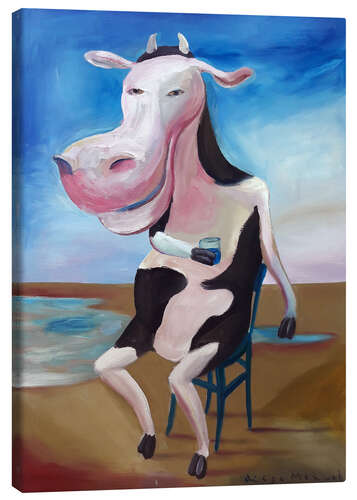 Canvas print Drunk cow