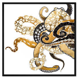 Gerahmter Kunstdruck Metallischer Kraken