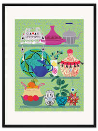 Gerahmter Kunstdruck Orientalisches Regal