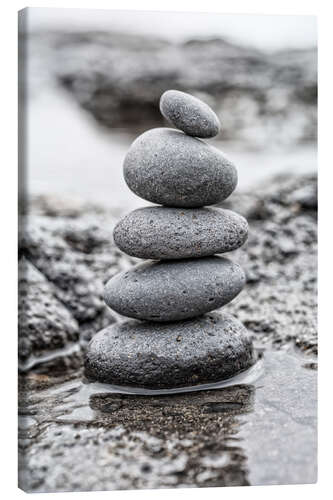 Canvas print Stone tower on the rocky coast