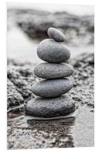 Foam board print Stone tower on the rocky coast