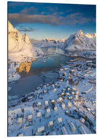 Magnettafel Lofoten bei Sonnenaufgang im Winter