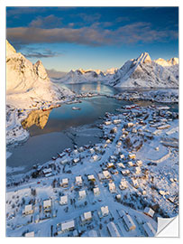 Wall sticker Lofoten at sunrise in winter