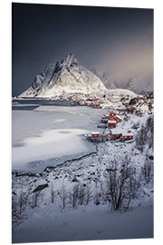 Foam board print Fishing village in the Lofoten