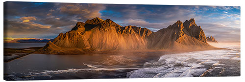 Leinwandbild Vestrahorn Gebirge auf Island