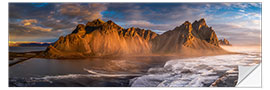 Wandsticker Vestrahorn Gebirge auf Island