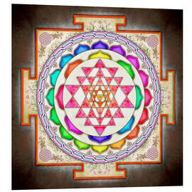 PVC print Sri Yantra Floral Design