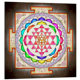 Magnettafel Sri Yantra-Blumenmuster