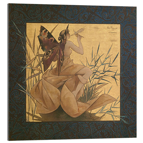 Galleriprint Composition With Winged Nymph Blowing Amongst Reeds