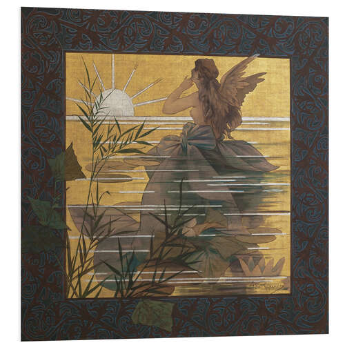 Tableau en PVC Composition with Winged Nymph at Sunrise