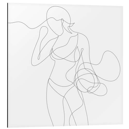 Aluminium print Volleyball player - lineart