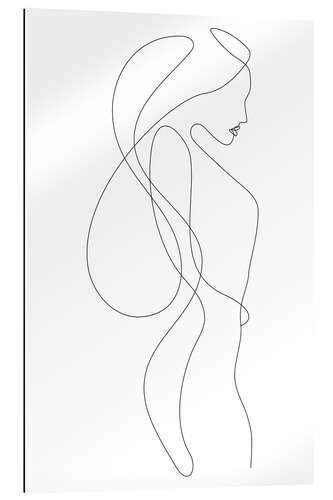 Gallery print Lady with long hair - lineart