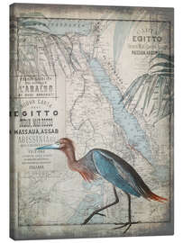 Lærredsbillede  Vintage Egret Egypten - Andrea Haase
