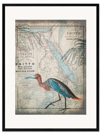 Plakat artystyczny premium w ramie Vintage Egret Egypt