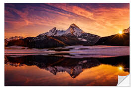 Naklejka na ścianę Watzmann reflection at sunset