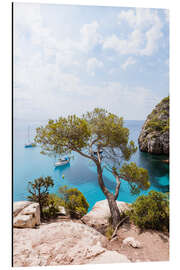 Magnettafel Mittelmeerstrauch und blaues Meer im Sommer