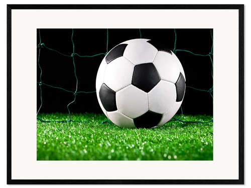 Gerahmter Kunstdruck Fußball im Tor