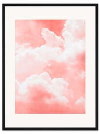 Gerahmter Kunstdruck Rosa Wolken