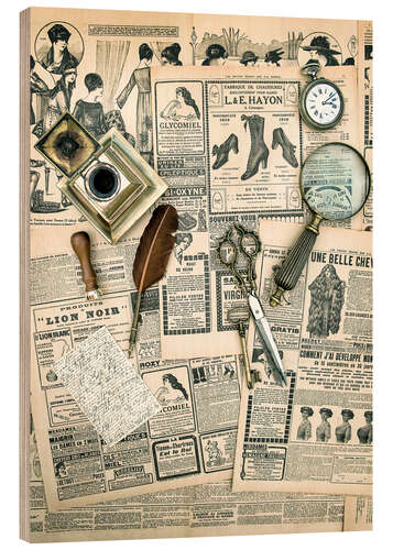 Holzbild Vintage Schreibtisch I