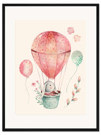 Gerahmter Kunstdruck Häschenreise II