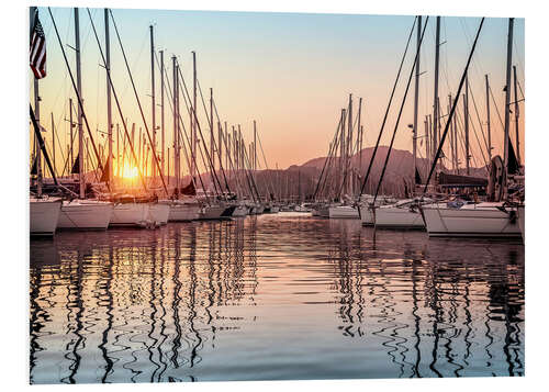 Foam board print Sunset in the harbor