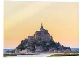 Acrylglasbild  Mont-Saint-Michel im Sonnenaufgang
