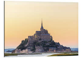 Alubild Mont-Saint-Michel im Sonnenaufgang