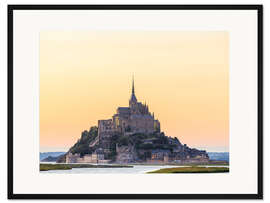 Gerahmter Kunstdruck Mont-Saint-Michel im Sonnenaufgang