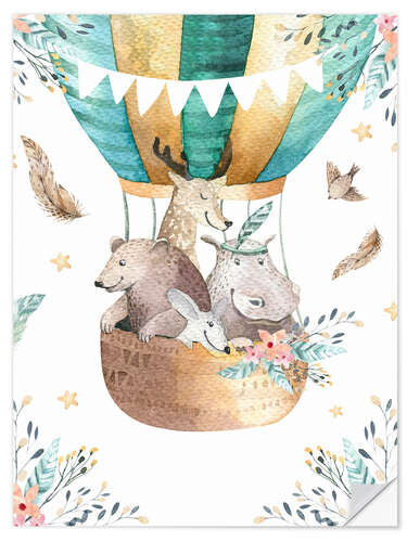 Sticker mural Le grand voyage des animaux sauvages