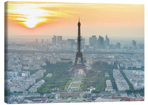 Leinwandbild Paris und die aufgehende Sonne